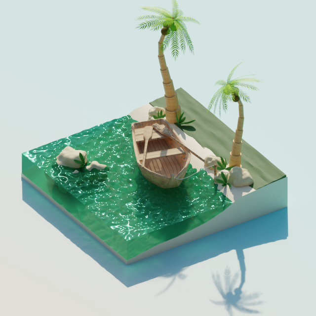 Island 3D Модель .c4d .max .obj .3ds .fbx .stl .blend 