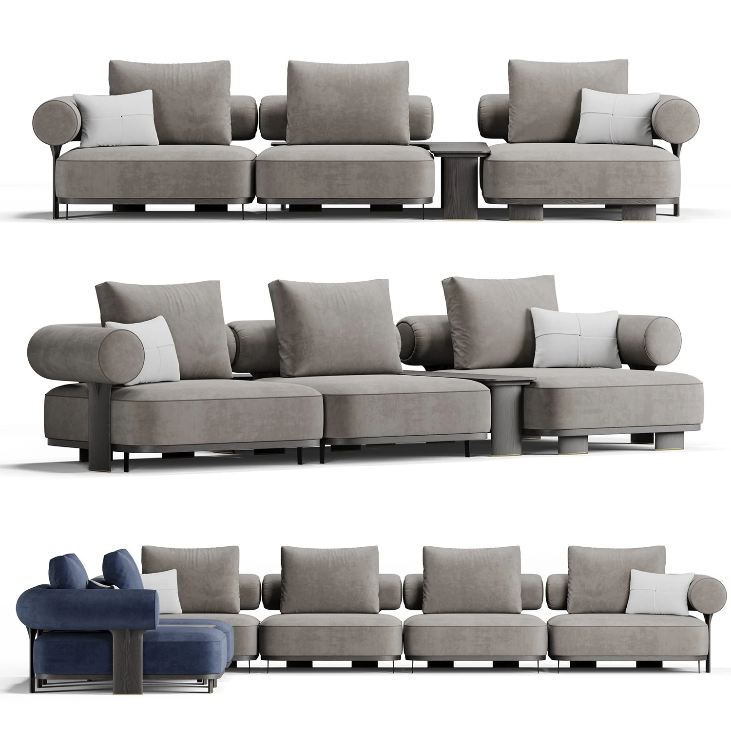 Kyoto sofa by Saloni 3D Model .c4d .max .obj .3ds .fbx .stl .blend 