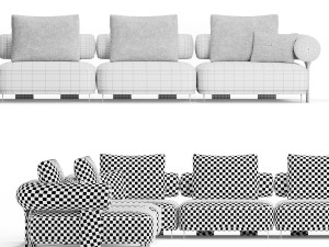 Kyoto sofa by Saloni 3Dモデル