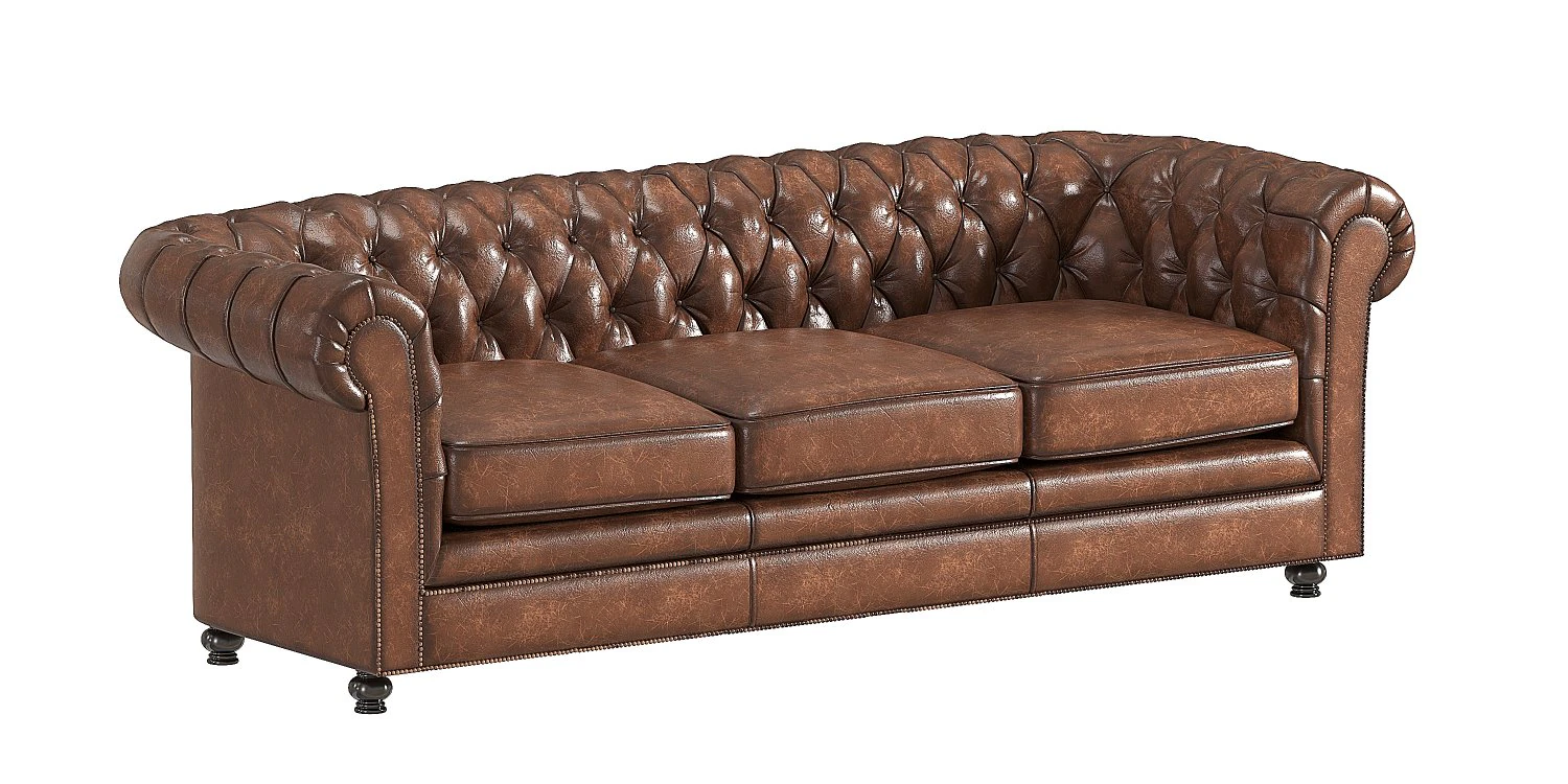 Chesterfield sofa 3D Model .c4d .max .obj .3ds .fbx .stl .blend 