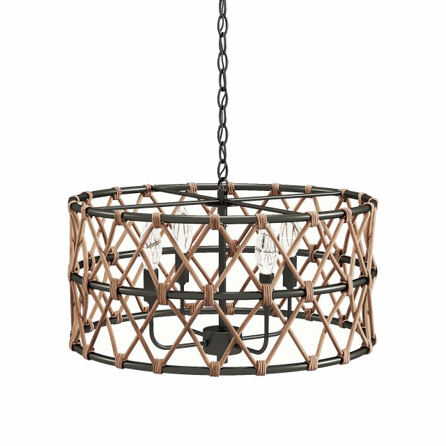 Neilsen 4 - Light Dimmable Drum Chandelier Modèle 3D .c4d .max .obj .3ds .fbx .stl .blend 