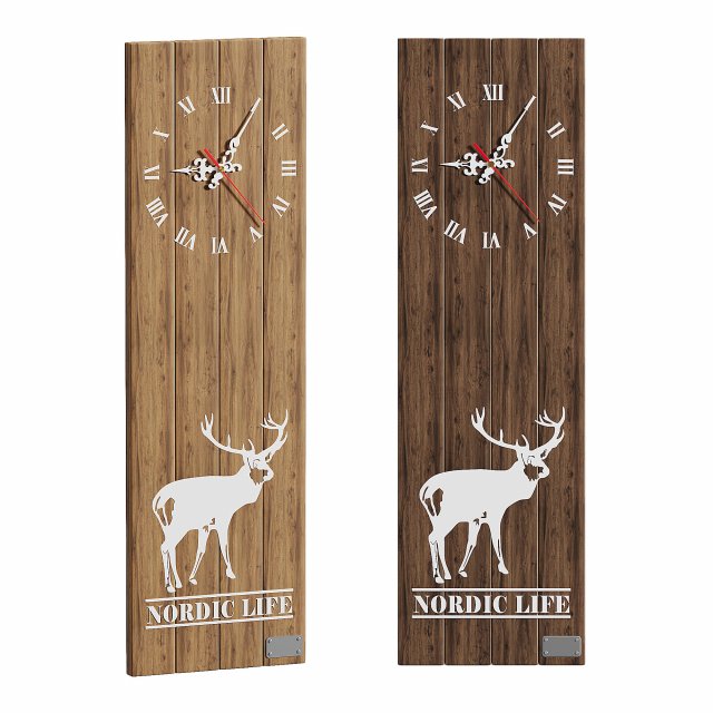 Bewood Wall Clock 3D Model .c4d .max .obj .3ds .fbx .stl .blend 