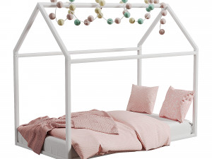 Little Seeds Skyler Metal Montessori House Bed Modelo 3D