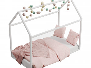 Little Seeds Skyler Metal Montessori House Bed 3D Модель