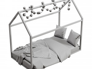 Little Seeds Skyler Metal Montessori House Bed 3D Модель