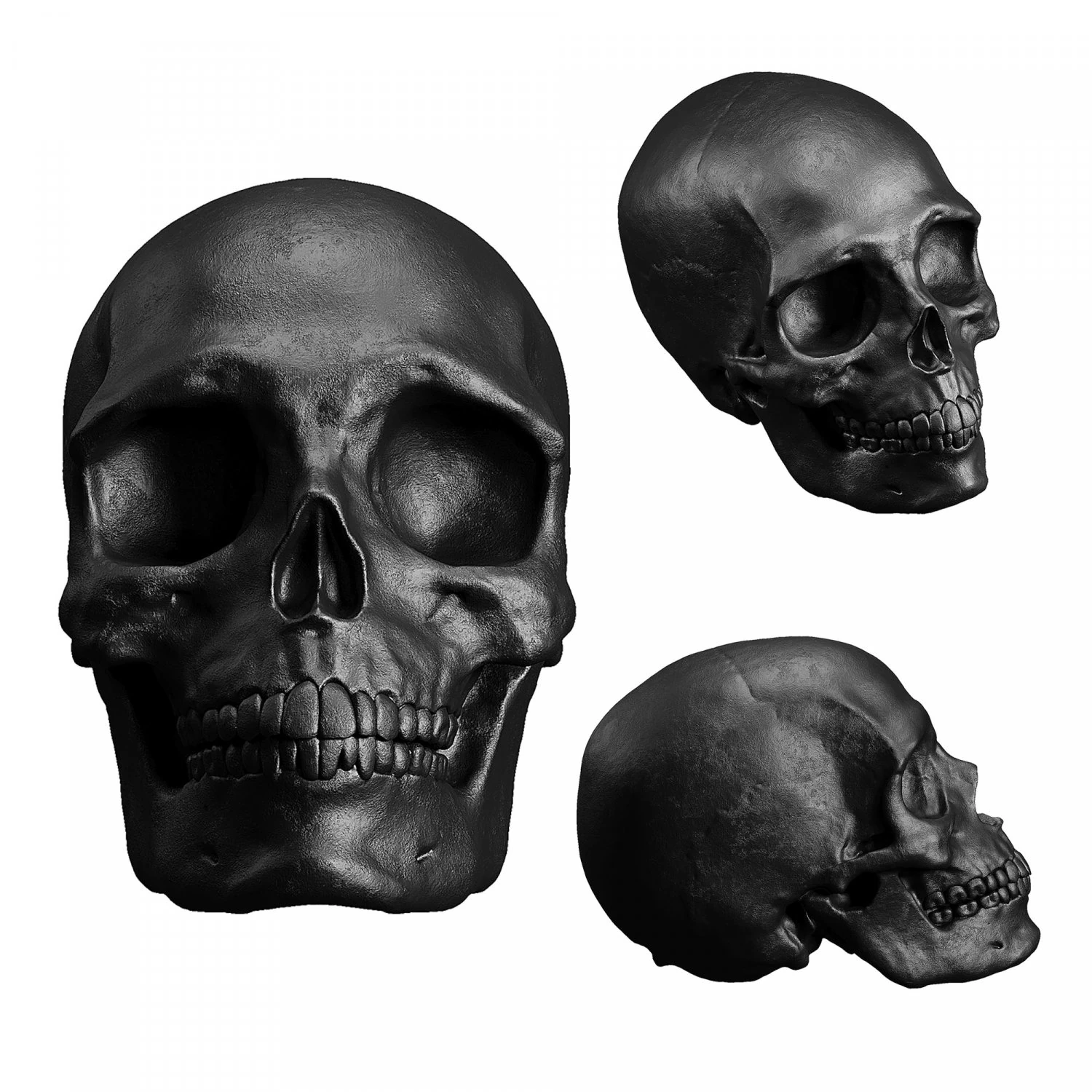 Human Skull Figurine 3D Model .c4d .max .obj .3ds .fbx .stl .blend