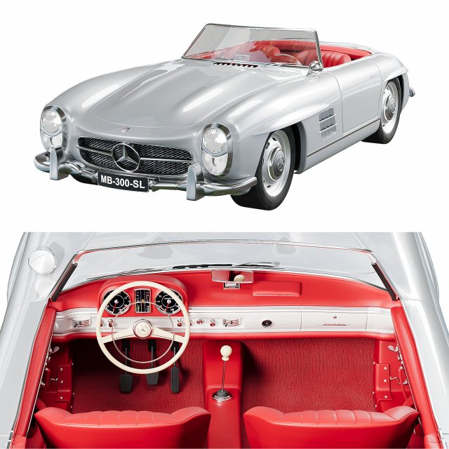 Mersedes Benz 300SL Roadster 3D Модель .c4d .max .obj .3ds .fbx .stl .blend 