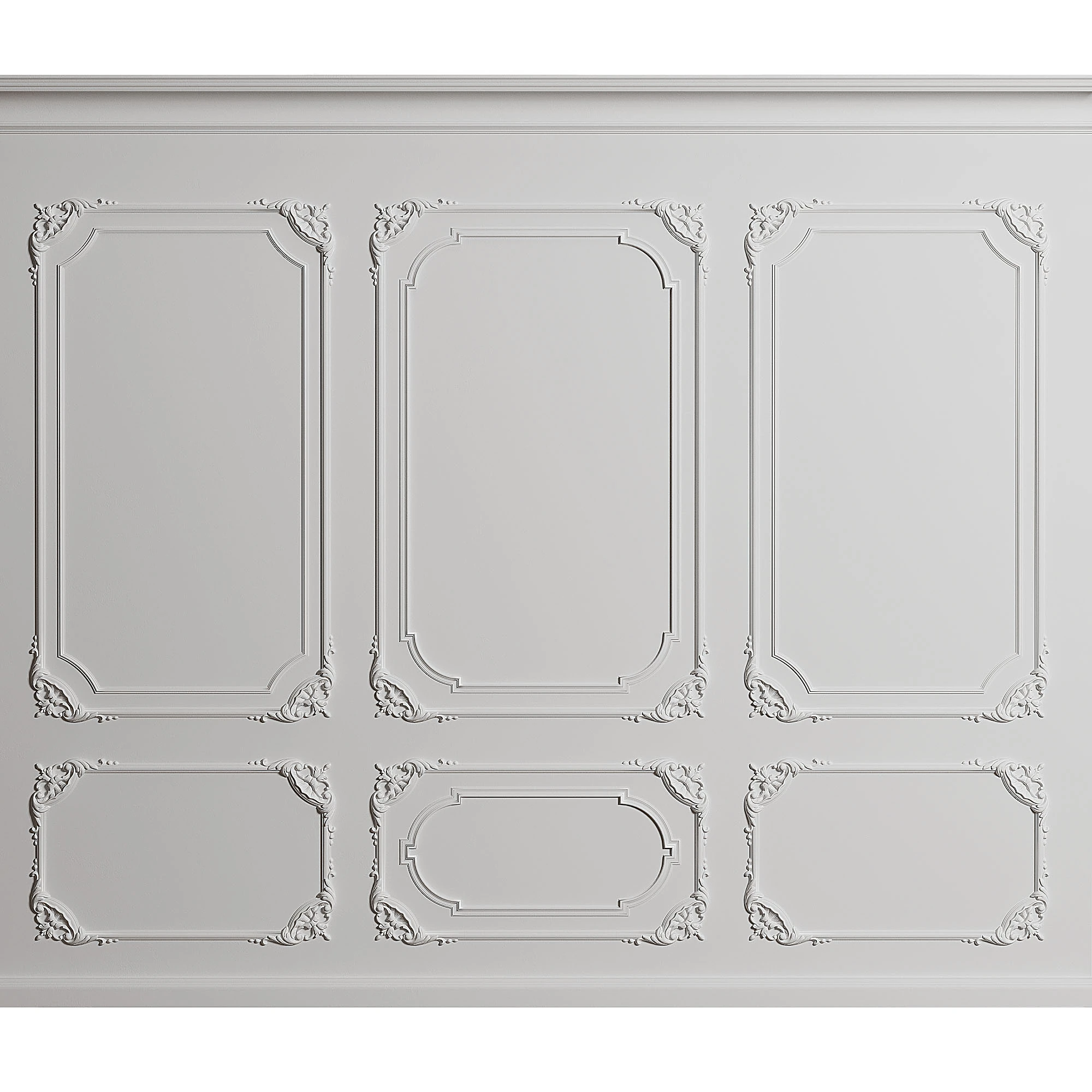 Wall Moudling Classic 3D Model .c4d .max .obj .3ds .fbx .stl .blend 