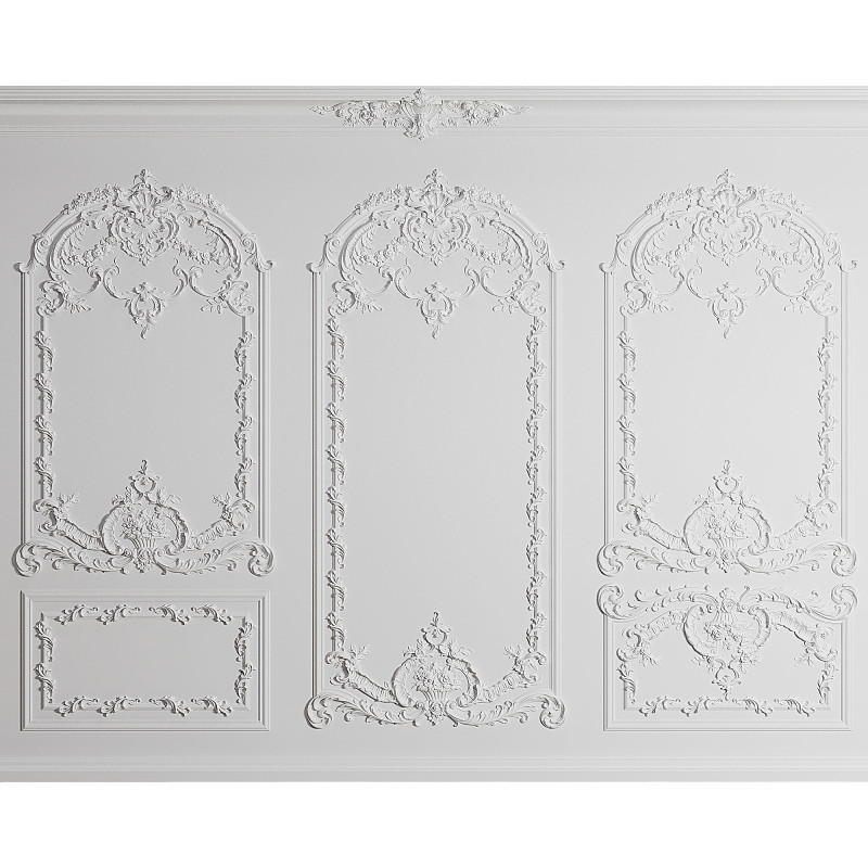 Wall Moulding 3 3D Model .c4d .max .obj .3ds .fbx .stl .blend 