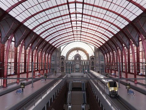 Antwerp Central Station 3D Model