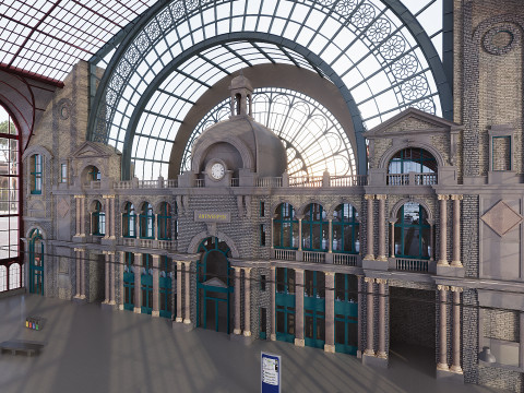 Antwerp Central Station 3D Model