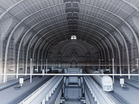 Antwerp Central Station 3D Model