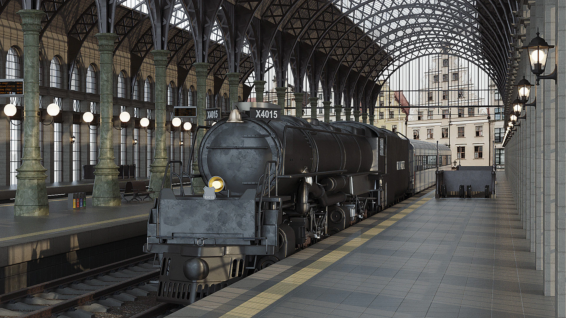 Tren istasyonu 3D Model .c4d .max .obj .3ds .fbx .stl .blend 