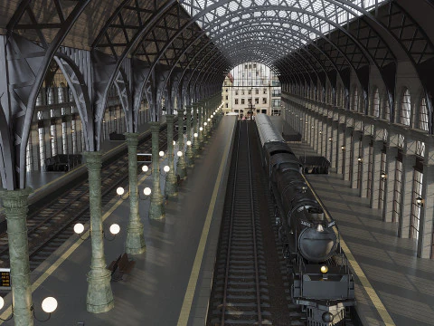 Tren istasyonu 3D Model