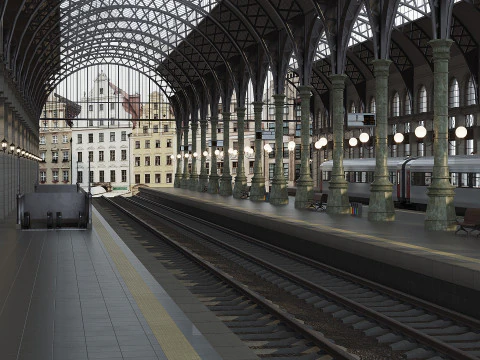 Tren istasyonu 3D Model