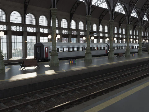 Tren istasyonu 3D Model