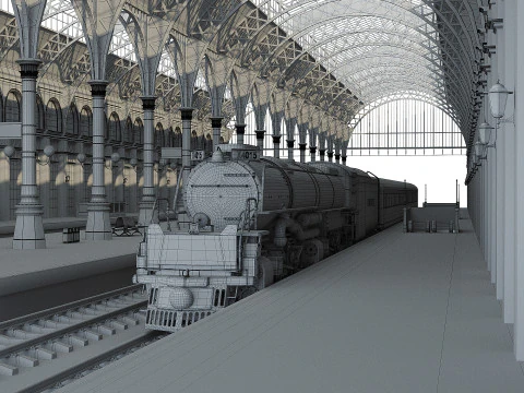 Tren istasyonu 3D Model
