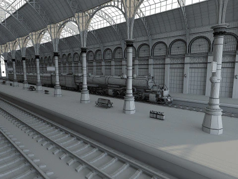 Tren istasyonu 3D Model