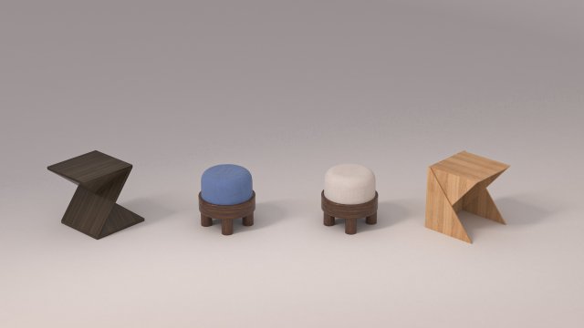 Furniture - V5 3D 模型 .c4d .max .obj .3ds .fbx .stl .blend 