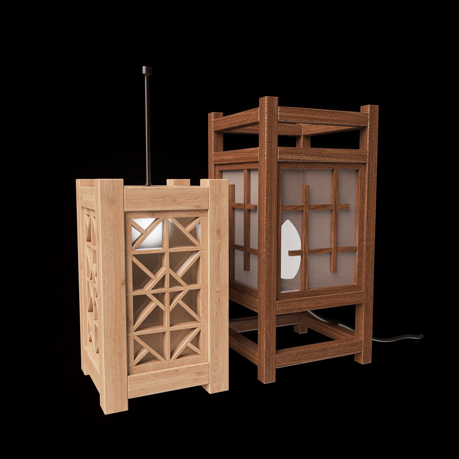 Wood Light 3D Model .c4d .max .obj .3ds .fbx .stl .blend 