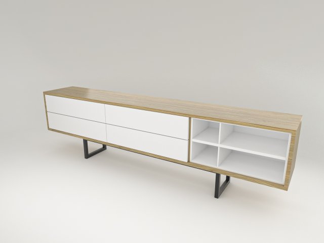 Cabinet tivi 3D 模型 .c4d .max .obj .3ds .fbx .stl .blend