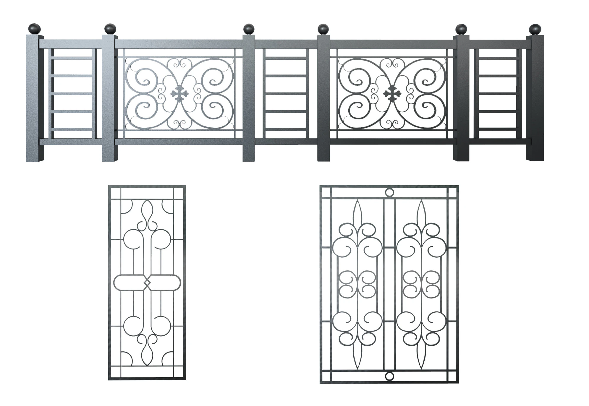 Wrought iron 3D Model .c4d .max .obj .3ds .fbx .stl .blend 