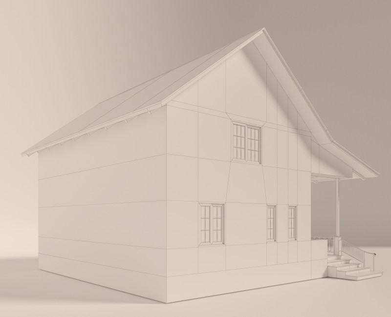 House 3Dモデル .c4d .max .obj .3ds .fbx .stl .blend 