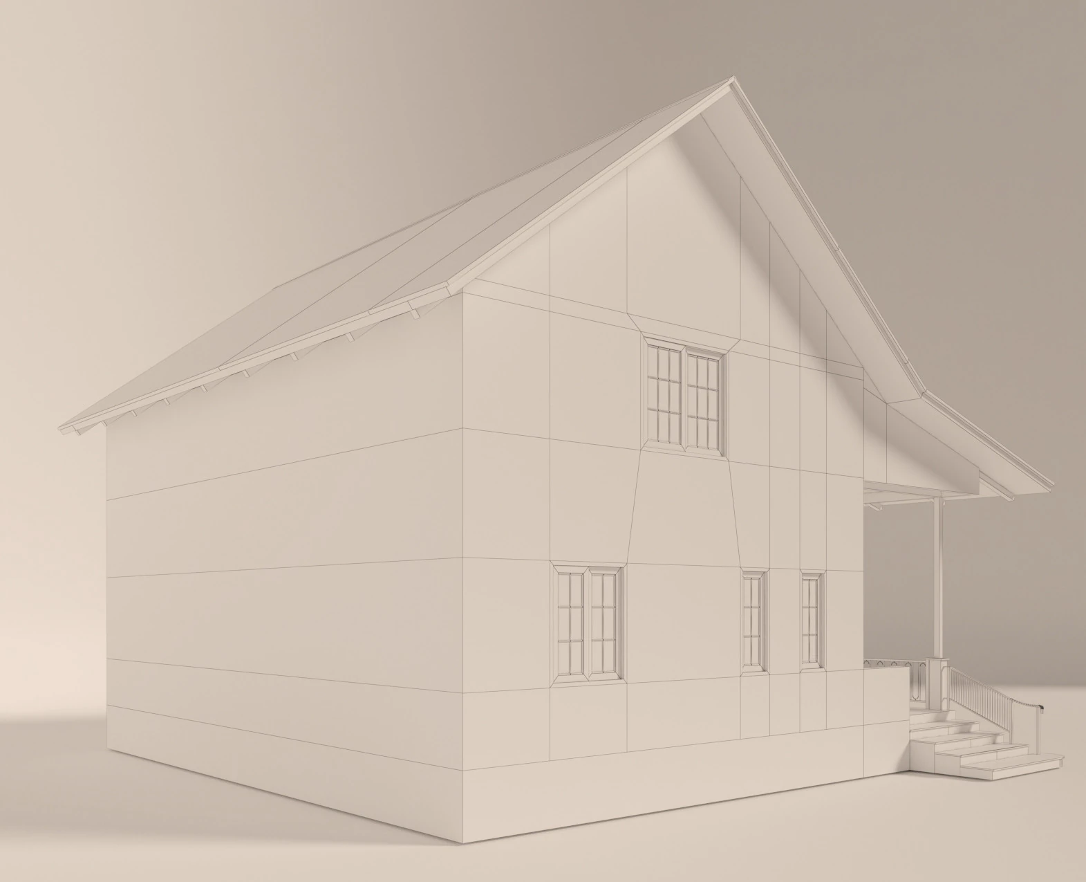 House 3D Model .c4d .max .obj .3ds .fbx .stl .blend 