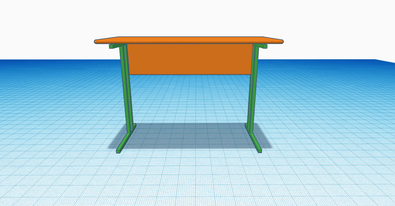 School desk 3D Model .c4d .max .obj .3ds .fbx .stl .blend