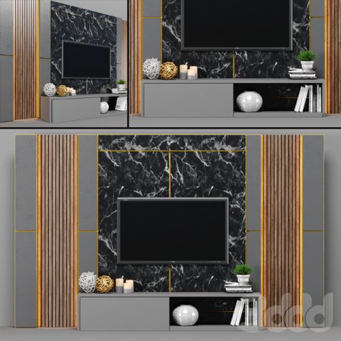 Tv stend 3D Model .c4d .max .obj .3ds .fbx .stl .blend 