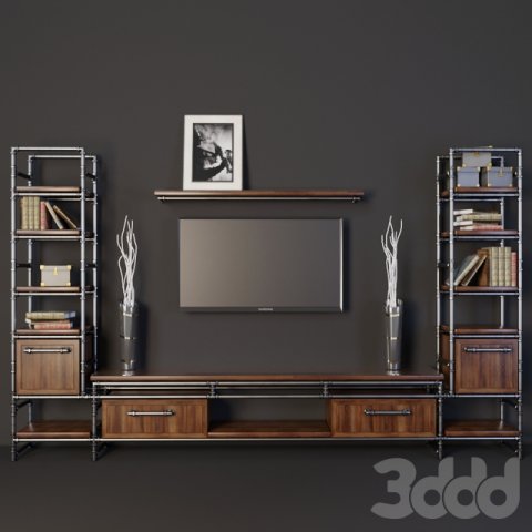 Tv stend 3D Model .c4d .max .obj .3ds .fbx .stl .blend 