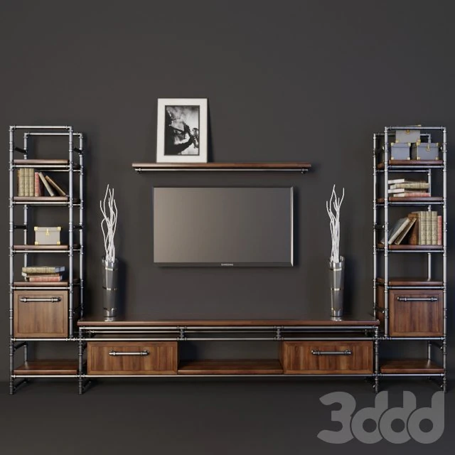 Tv stend 3D Model .c4d .max .obj .3ds .fbx .stl .blend 