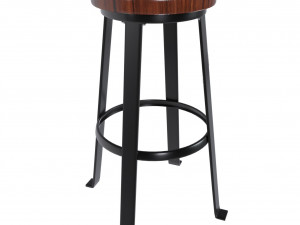 Dark wood bar table set Model 3D