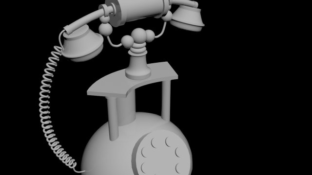 Classic phone 3D Model .c4d .max .obj .3ds .fbx .stl .blend 