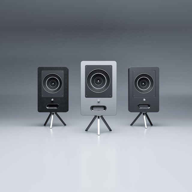 3 Speakers Model 3D .c4d .max .obj .3ds .fbx .stl .blend 