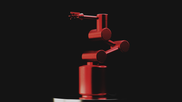 Robot in red color 3D Model .c4d .max .obj .3ds .fbx .stl .blend 