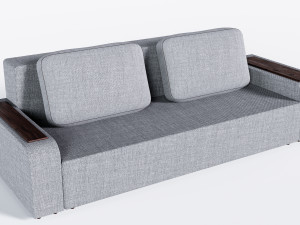 Sofa in grey color 3D Model