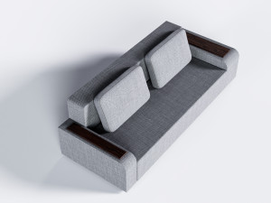 Sofa in grey color Modèle 3D