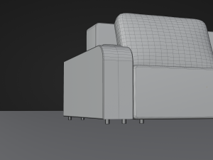 Sofa in grey color Modèle 3D