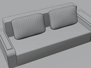 Sofa in grey color Modèle 3D