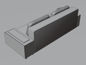 Sofa in grey color Modèle 3D