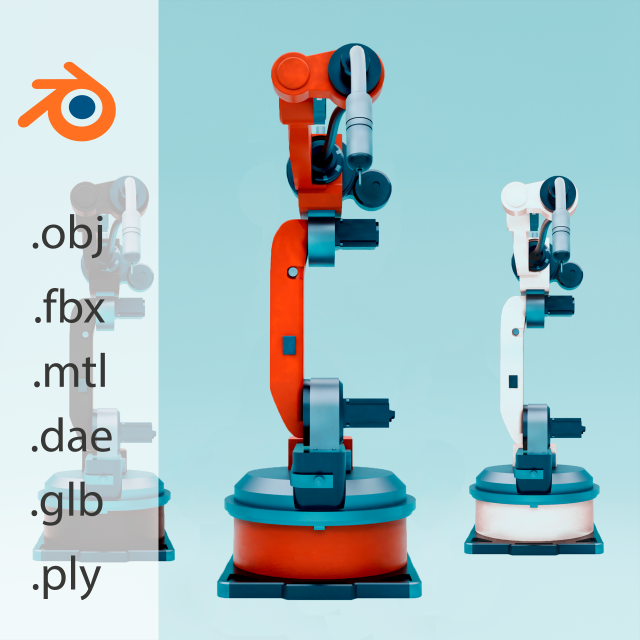 Industrial robotic arm for welding Modelo 3D .c4d .max .obj .3ds .fbx .stl .blend 