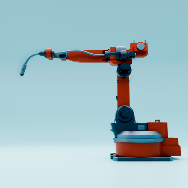 Industrial robotic arm for welding 3D Model in Machines 3DExport
