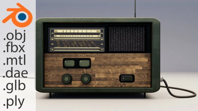 Radio vintage Modèle 3D .c4d .max .obj .3ds .fbx .stl .blend 