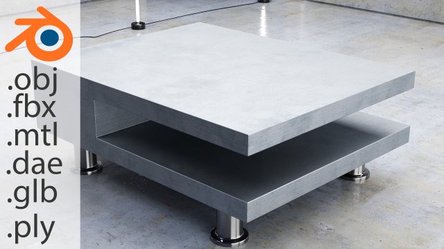 Metal Table 3D Model .c4d .max .obj .3ds .fbx .stl .blend 