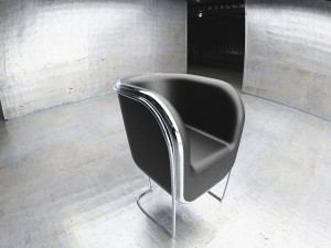 Wooden office desk with chairs Modello 3D