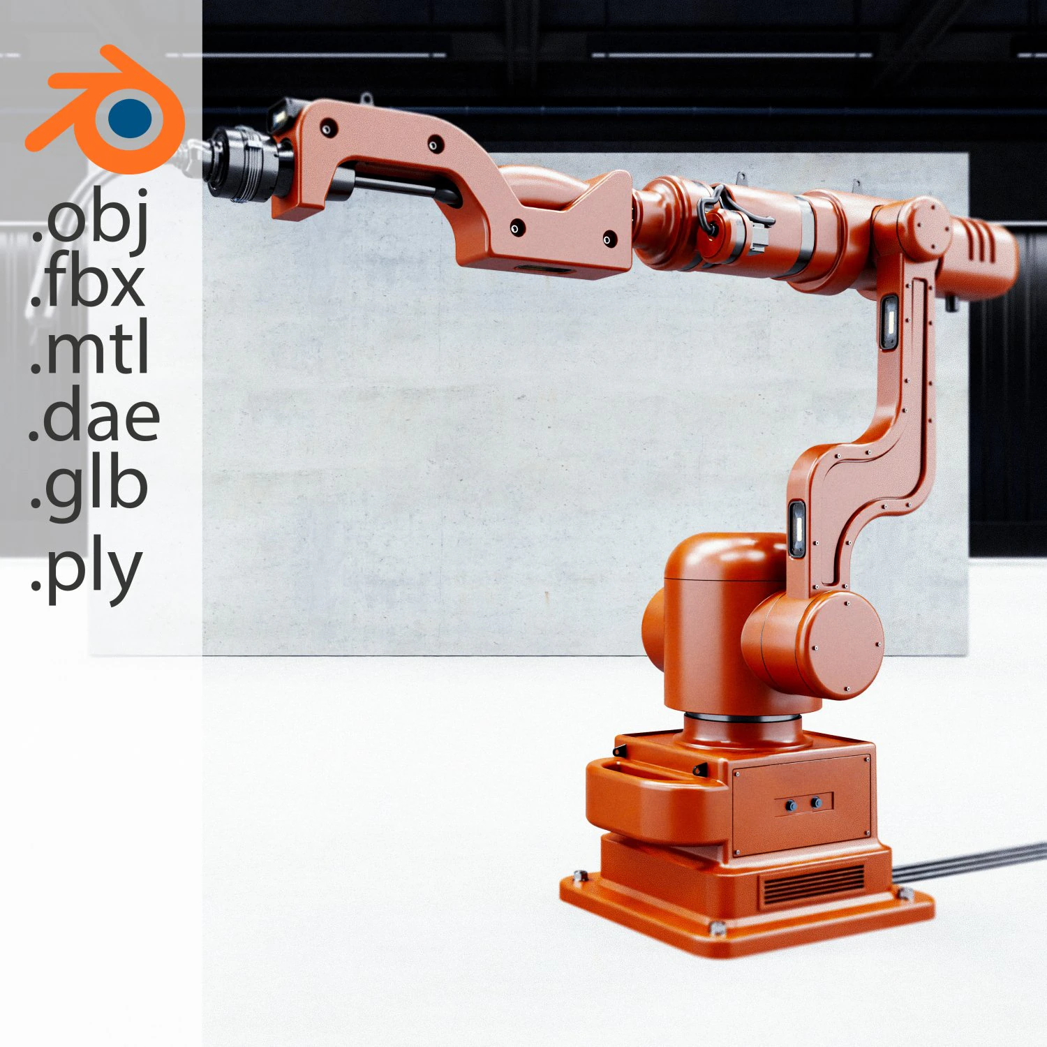 Welding Industrial Robot 3D Model .c4d .max .obj .3ds .fbx .stl .blend 