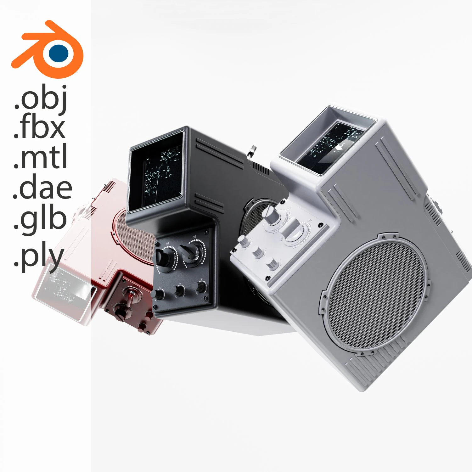Old TV 3D Model .c4d .max .obj .3ds .fbx .stl .blend 