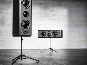 2 high-quality speakers on a tripod 3D Model