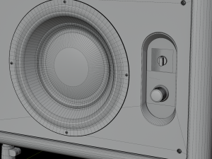 2 high-quality speakers on a tripod 3D Model